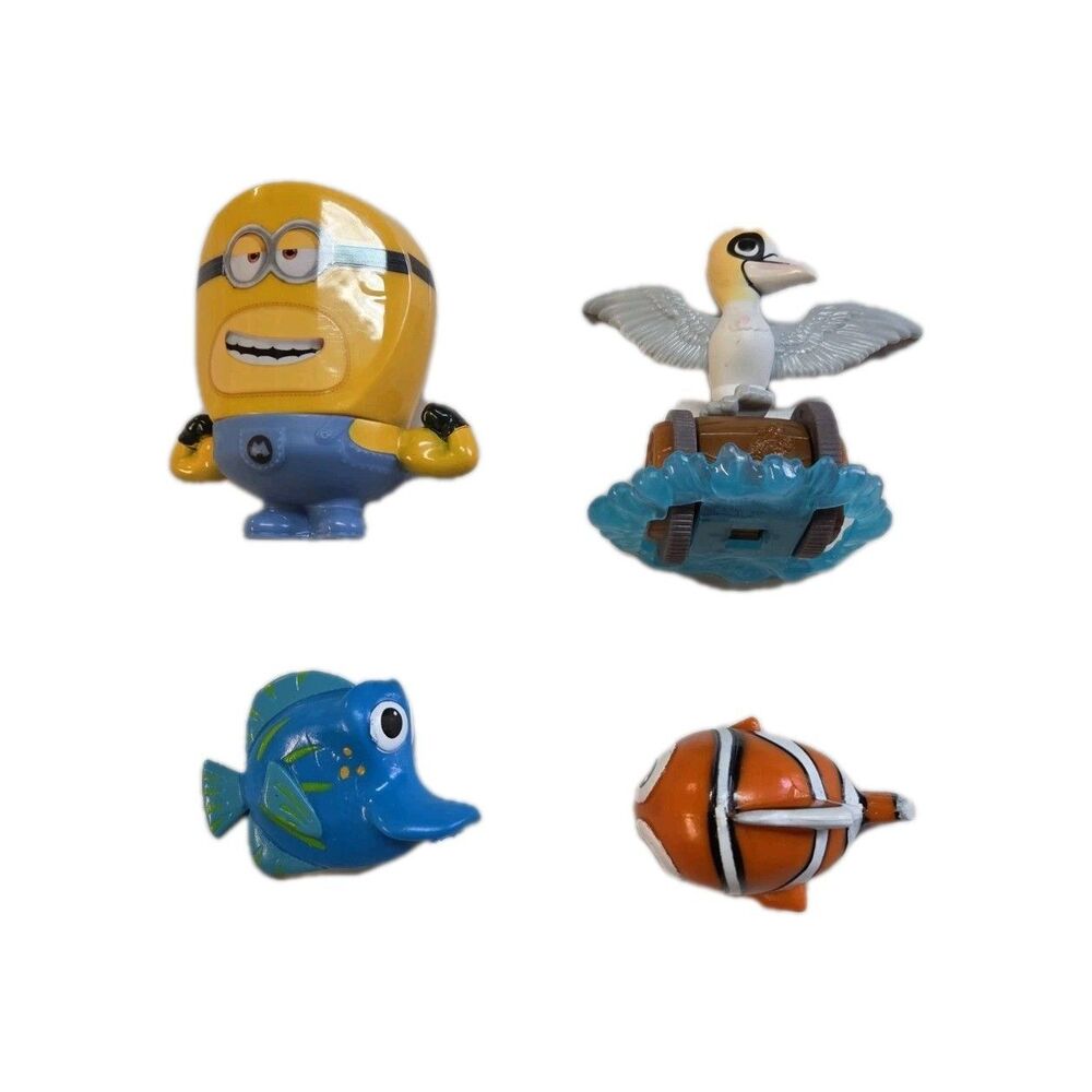 Lot of 4 McDonald’s Toys – Minions, Finding Nemo, Seagull Figures